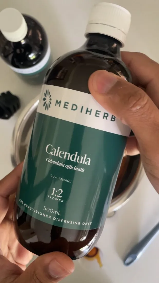 Calendula herbal skin preparation as part of a personalised naturopathic approach